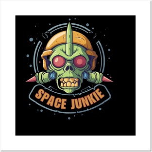 Space Junkie Logo Skeleton Posters and Art